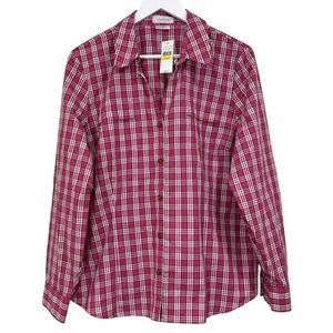 Van Heusen Collared Pink Checkered Button Down Size XLarge NWT Womens